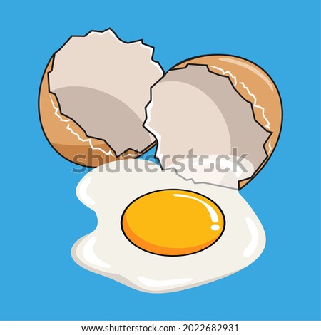 Broken egg illustration cartoon cracked