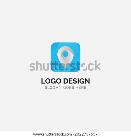 Modern location icon logo design template