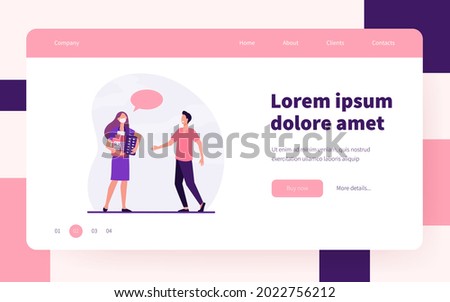 Pharmacist in mask carrying pills to patient. Doctor, prescription, tablet flat vector illustration. Medications and healthcare concept for banner, website design or landing web page