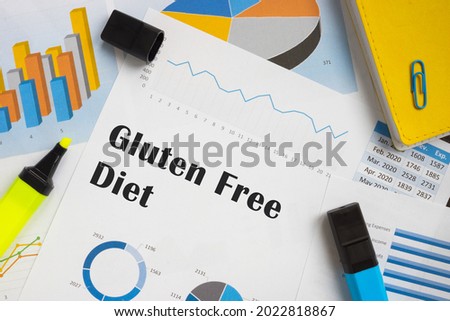 Business concept meaning Gluten Free Diet with sign on the piece of paper. 
