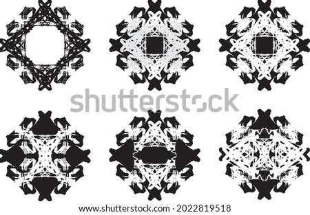 Decorative elements or frames for holidays and events. Diamond-shaped frames with floral and animal motifs for backgrounds and textures, prints and tattoos, textiles and wallpaper, postcards, etc.