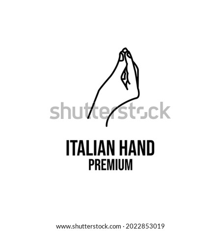 italian pinecone hand gesture line logo icon design vector illustration Royalty-Free Stock Photo #2022853019