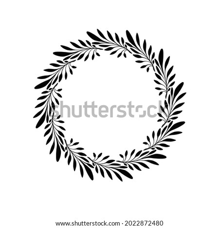black and white oriental coloring floral wreath frame 
