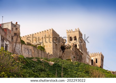 Ancient fortress ruins in Medina of Tangier, Morocco Royalty-Free Stock Photo #202293022