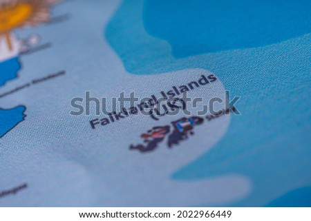 Falkland Islands flag on the map