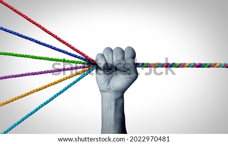 Management skills leadership as a leader organizing diverse ropes into one cohesive rope as a business concept for strategy and control. Royalty-Free Stock Photo #2022970481