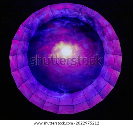 Multicolored circle with black background