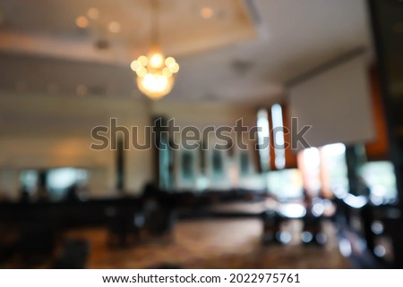 Blur Photo of beautiful luxury  hotel interior for background.
