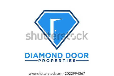 Diamond door properties vector logo designs