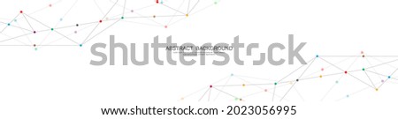Website header or banner design with abstract polygonal background and connecting the dots and lines. Global network connection. Digital technology with plexus background and space for your text