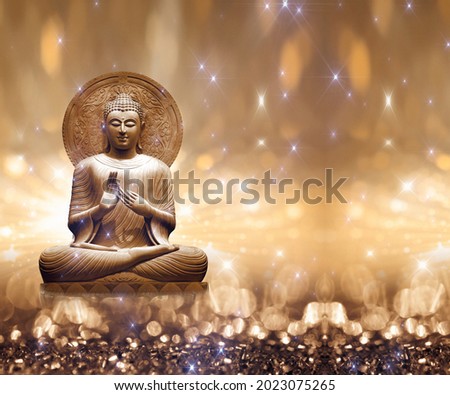 Buddha Brown sparkles star ligt Royalty-Free Stock Photo #2023075265