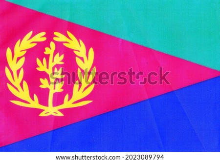 Eritrea national flag close up