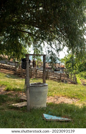 An old well at a sheepfold in Romania