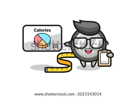Illustration of button cell mascot as a dietitian , cute style design for t shirt, sticker, logo element