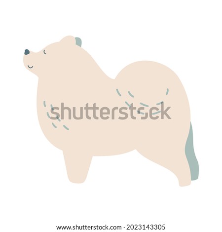 Isolated vector illustration of a Samoyed dog