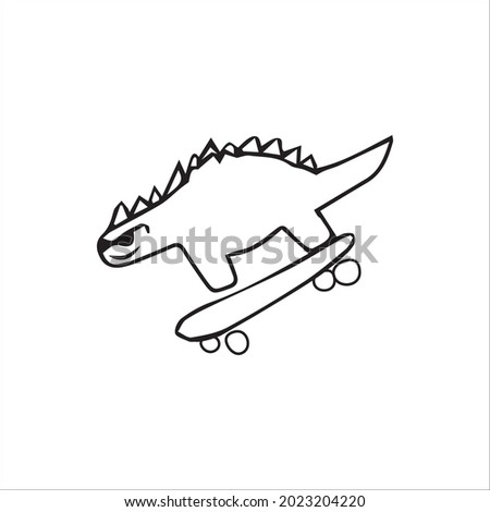 color page dinosaur line art