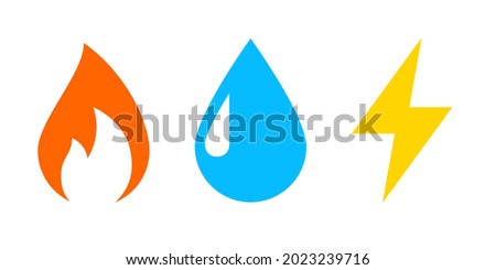 Gas Water Electricity icon. Clipart image isolated on white background