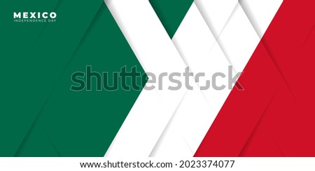 Background for Mexico Independence day with green, white and red geometric design. Good template for Mexico Independence day or national day design. Royalty-Free Stock Photo #2023374077