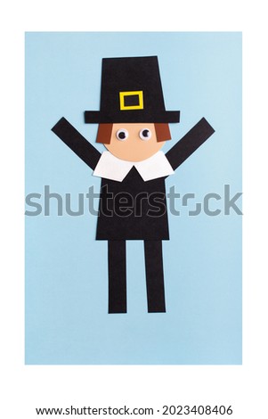 paper craft for kids. DIY american man made for thanksgiving day. create art for children