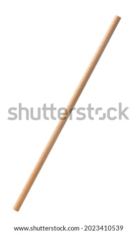 Disposable biodegradable brown kraft paper drinking straw isolated on white Royalty-Free Stock Photo #2023410539