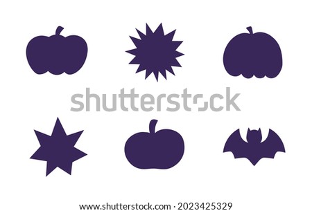 Vector collection of different cute black Halloween silhouettes
