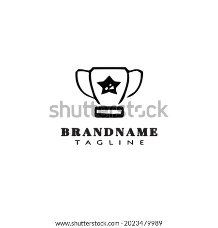 trophy logo icon design modern vector illustration