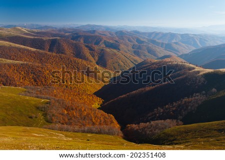 Autumn landscape in the mountains. 