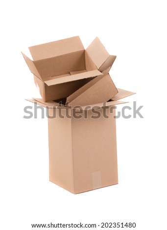 Cardboard boxes. Isolated on a white background.