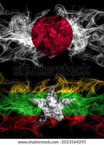 Smoke flags of Japan, Japanese and Myanmar, Burmese 