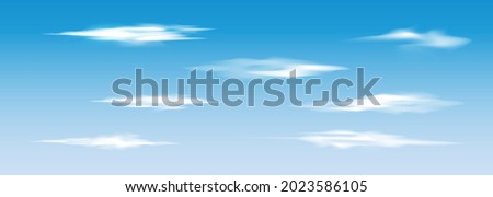 Cloud set, set of white realistic clouds, white clouds collection flat style easy to edit, vector illustration. 