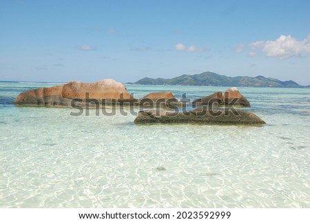 Beautiful scenes from Seychelles, an island in the Somali Sea, Indian Ocean, northeast of Madagascar and  east of Kenya.  Royalty-Free Stock Photo #2023592999