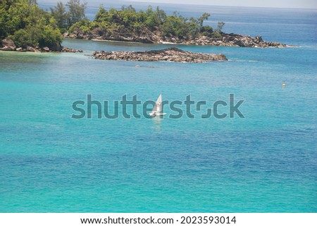 Beautiful scenes from Seychelles, an island in the Somali Sea, Indian Ocean, northeast of Madagascar and  east of Kenya.  Royalty-Free Stock Photo #2023593014