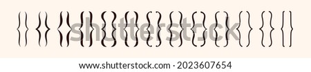 Set of black curly brackets. Curl braces of different shapes and line thickness. Parenthesis signs collection. Graphic elements for typography. Maths or punctuation frame symbols. Vector illustrations Royalty-Free Stock Photo #2023607654