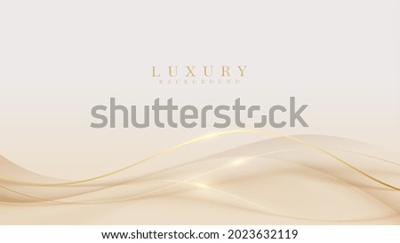 Luxury light brown abstract background combine with golden lines element. Illustration from vector about modern template design. Royalty-Free Stock Photo #2023632119