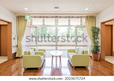 Sofas and tables in long-term care facilities Royalty-Free Stock Photo #2023675724