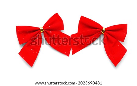 Beautiful Christmas bows on white background