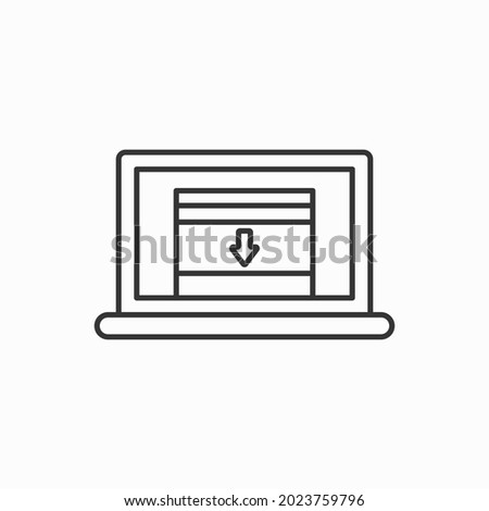 laptop and Download icon. Vector illustration