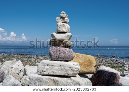 A stack of stones on a beach. Picture from the Baltic Sea island of Oland