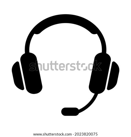 Headset icon, Support Headphone. Flat Vector Icon illustration. Simple black symbol on white background. Headset, Support Headphone sign design template for web and mobile UI element