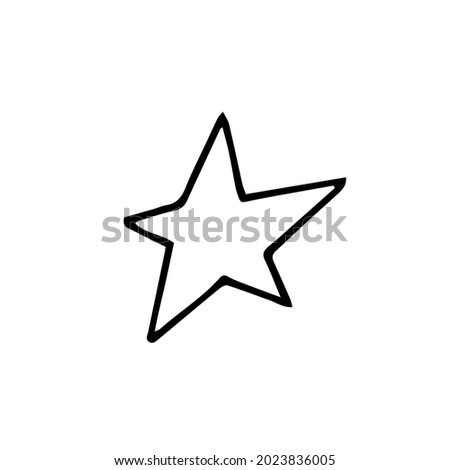 Single element star in doodle style. Doodle vector illustration. Cute element for greeting cards, posters, stickers and seasonal design. Isolated on white background