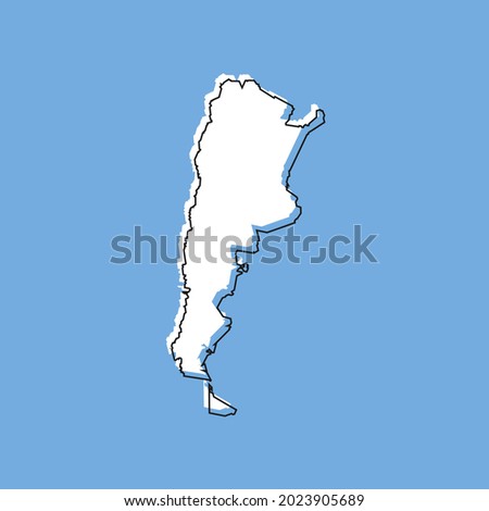 Argentina map on blue background