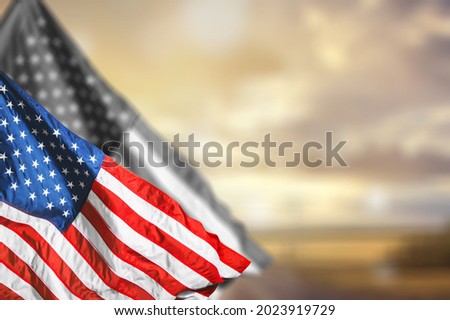 American flag waving for Memorial Day, 4th of July, Labour Day. Independence Day.