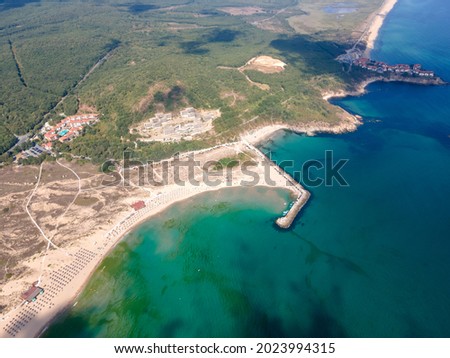 Aerial view of Arkutino region near resort of Dyuni, Burgas Region, Bulgaria