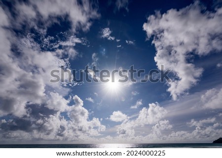 Sun light and Building motions clouds.fluffy clouds sky Cloudscape Concept Nature background and Travel. Website. Environment background
