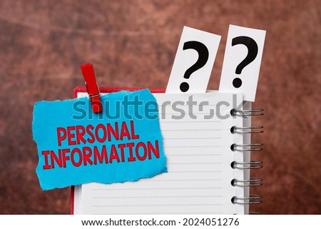 Text caption presenting Personal Information. Conceptual photo recorded information about an identifiable individual Brainstorming The New Idea Of Solutions And Answers Seeking More Clues