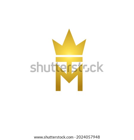 Initial TM with crown Logo Design Vector