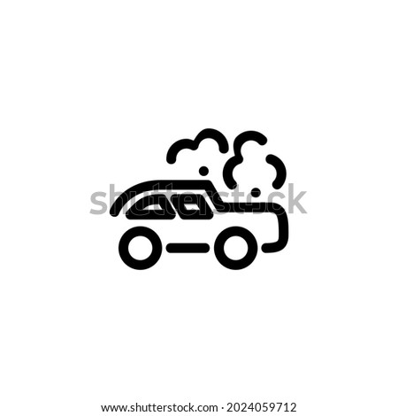 Car in Smoke Monoline Icon Logo for Graphic Design