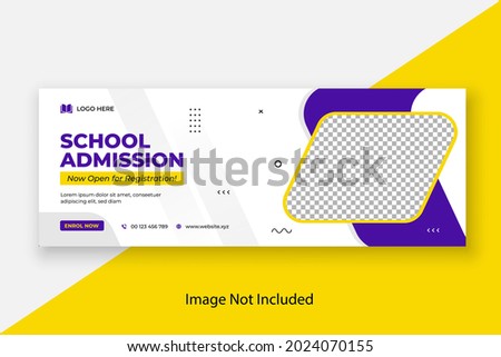 School Admission Facebook Cover and Web Banner Template, Back to School Social Media Cover Template