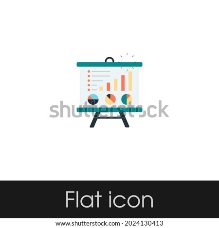 chart presentation Flat icon Design Isolated White Background, Eps 10
