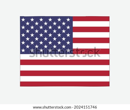 Wyoming Map on American Flag. WY, USA State Map on US Flag. EPS Vector Graphic Clipart Icon